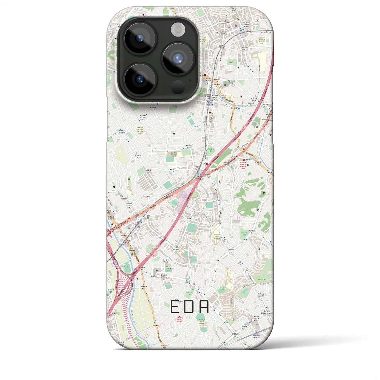 【江田(神奈川県)】地図柄iPhoneケース(バックカバータイプ)