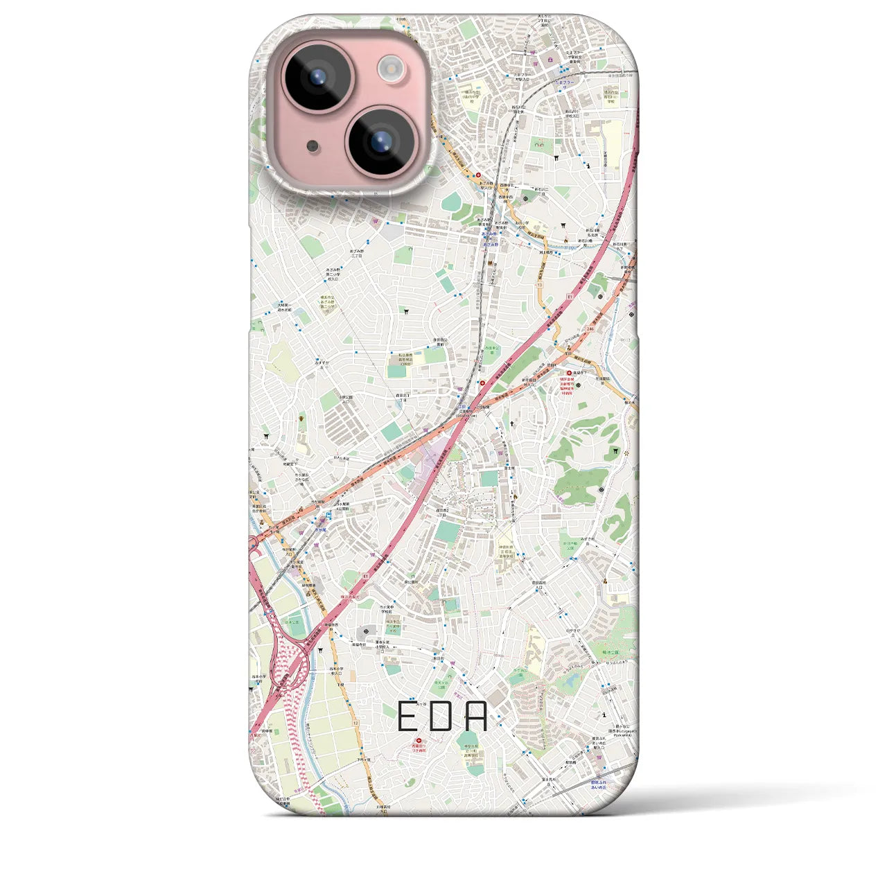 【江田(神奈川県)】地図柄iPhoneケース(バックカバータイプ)