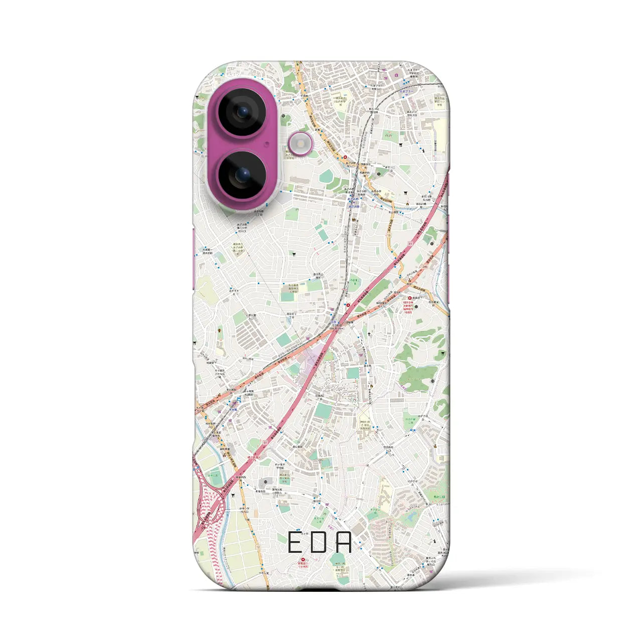 【江田(神奈川県)】地図柄iPhoneケース(バックカバータイプ)