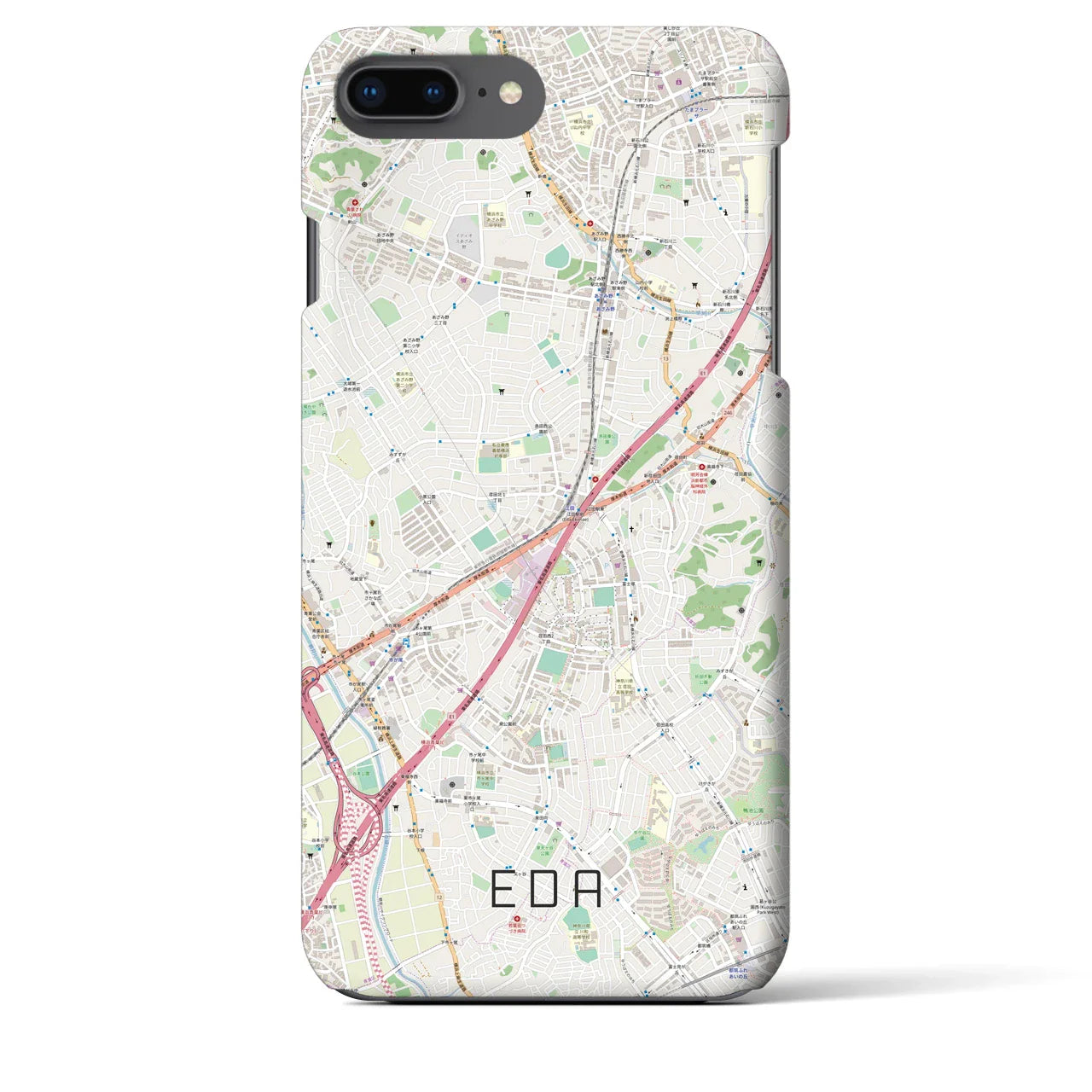 【江田(神奈川県)】地図柄iPhoneケース(バックカバータイプ)