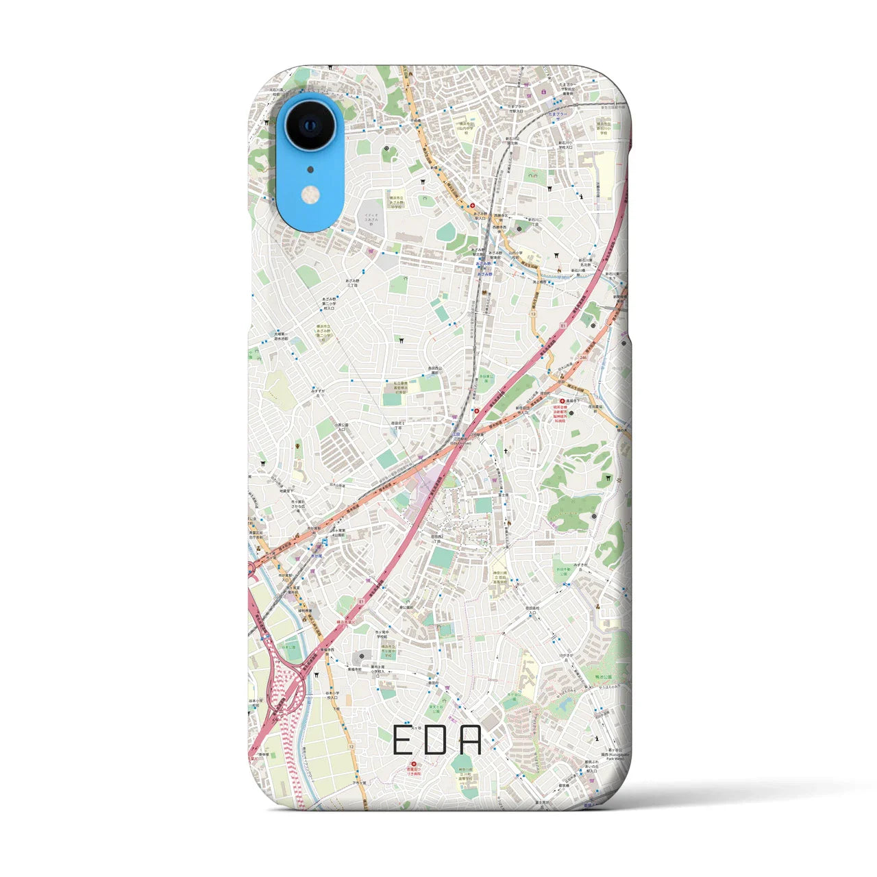 【江田(神奈川県)】地図柄iPhoneケース(バックカバータイプ)