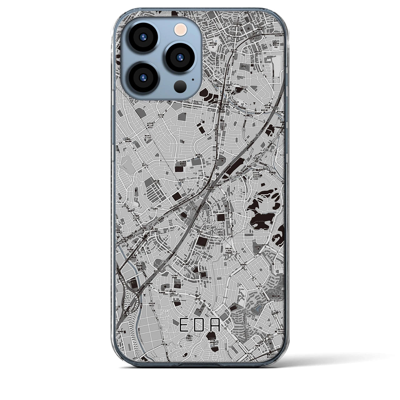 【江田(神奈川県)】地図柄iPhoneケース(クリアタイプ)