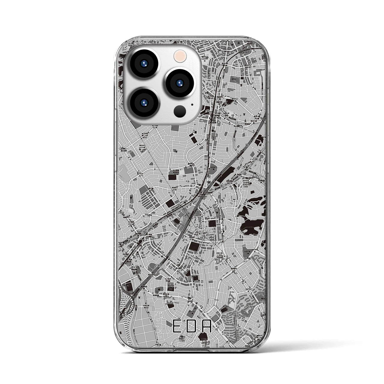 【江田(神奈川県)】地図柄iPhoneケース(クリアタイプ)