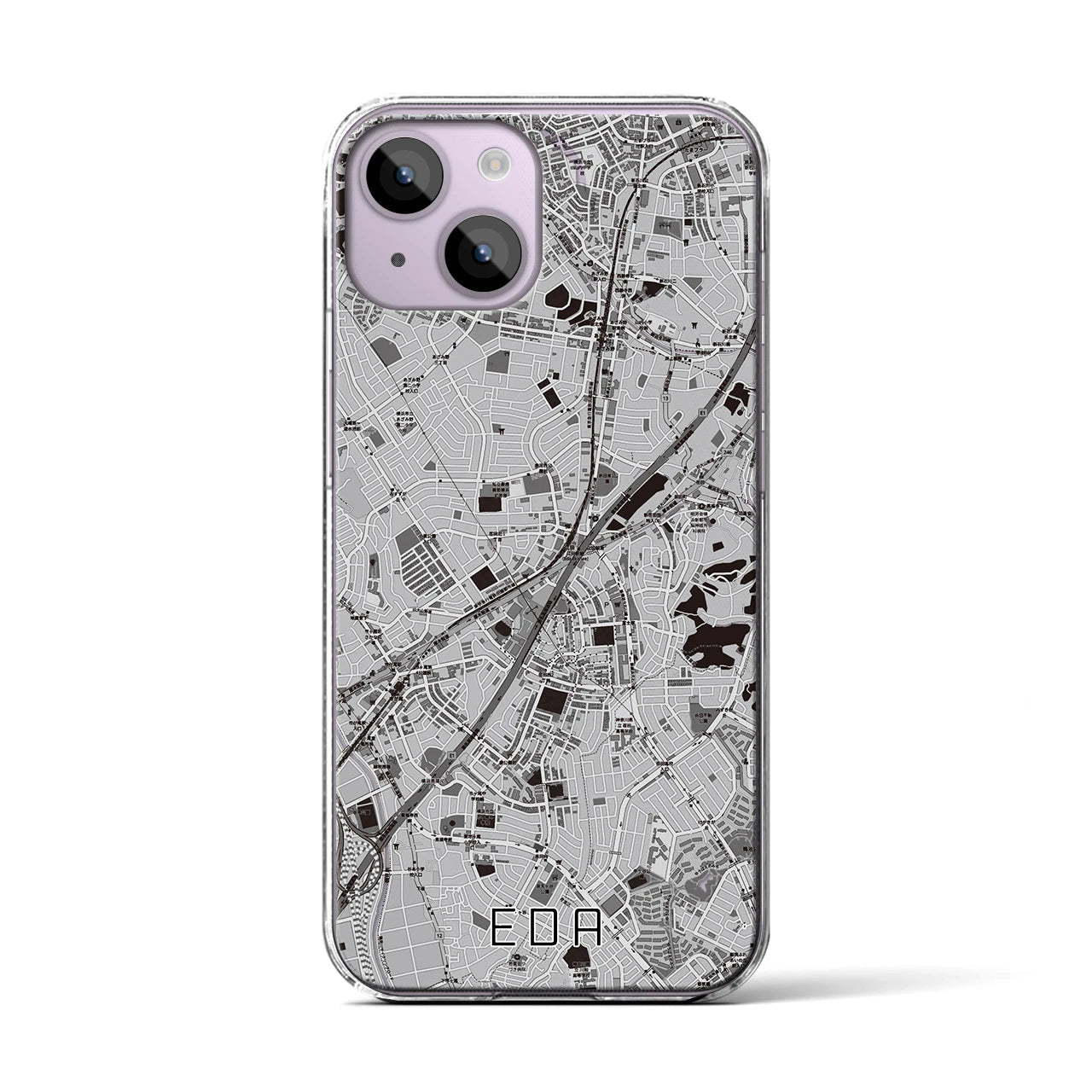 【江田(神奈川県)】地図柄iPhoneケース(クリアタイプ)