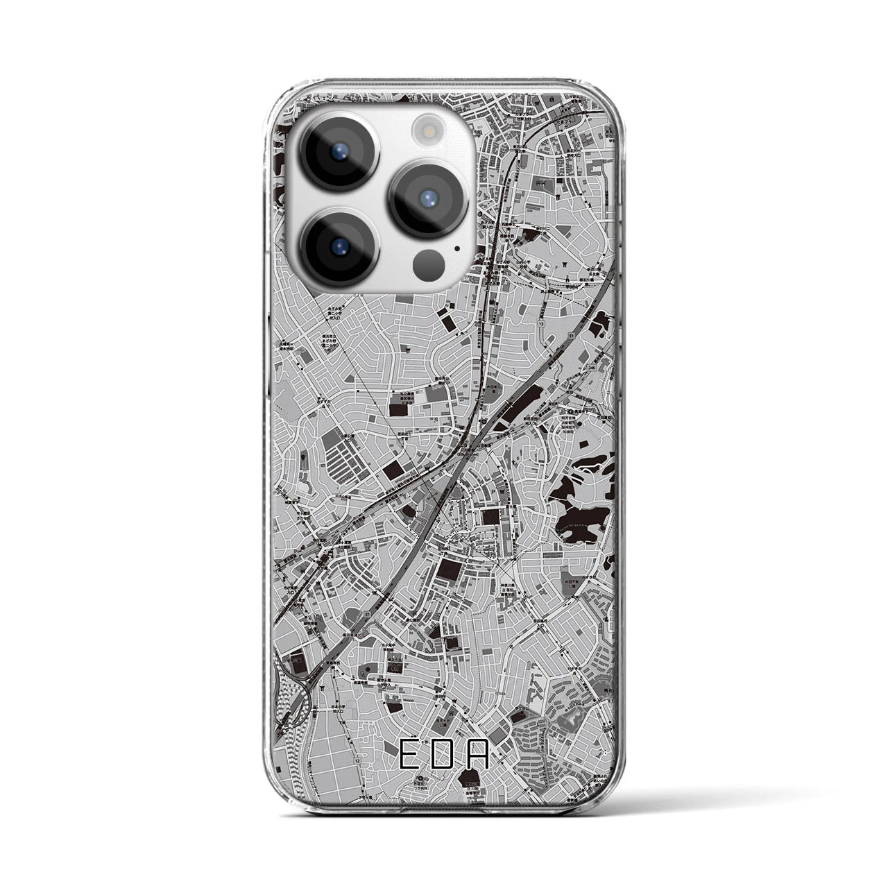 【江田(神奈川県)】地図柄iPhoneケース(クリアタイプ)