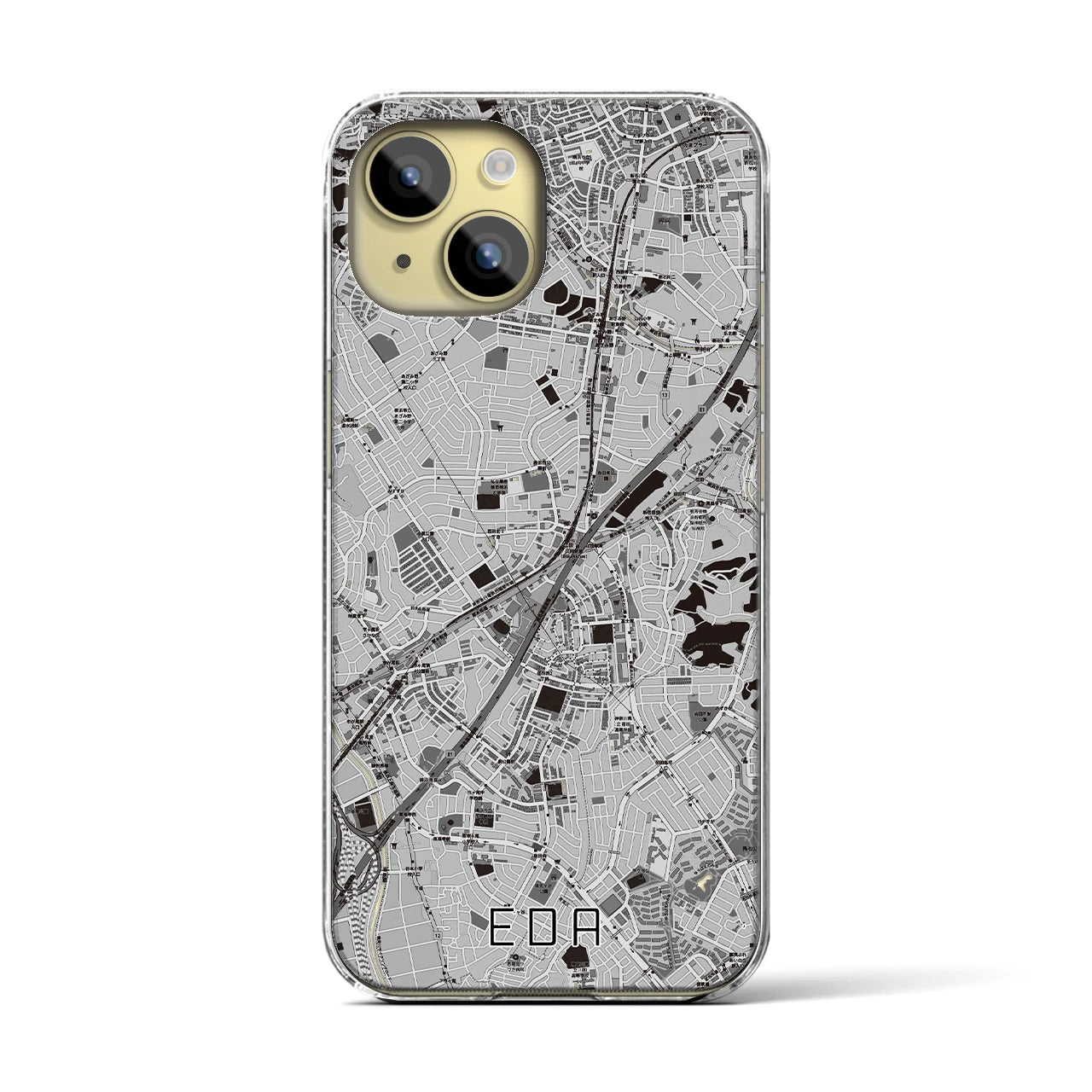 【江田(神奈川県)】地図柄iPhoneケース(クリアタイプ)