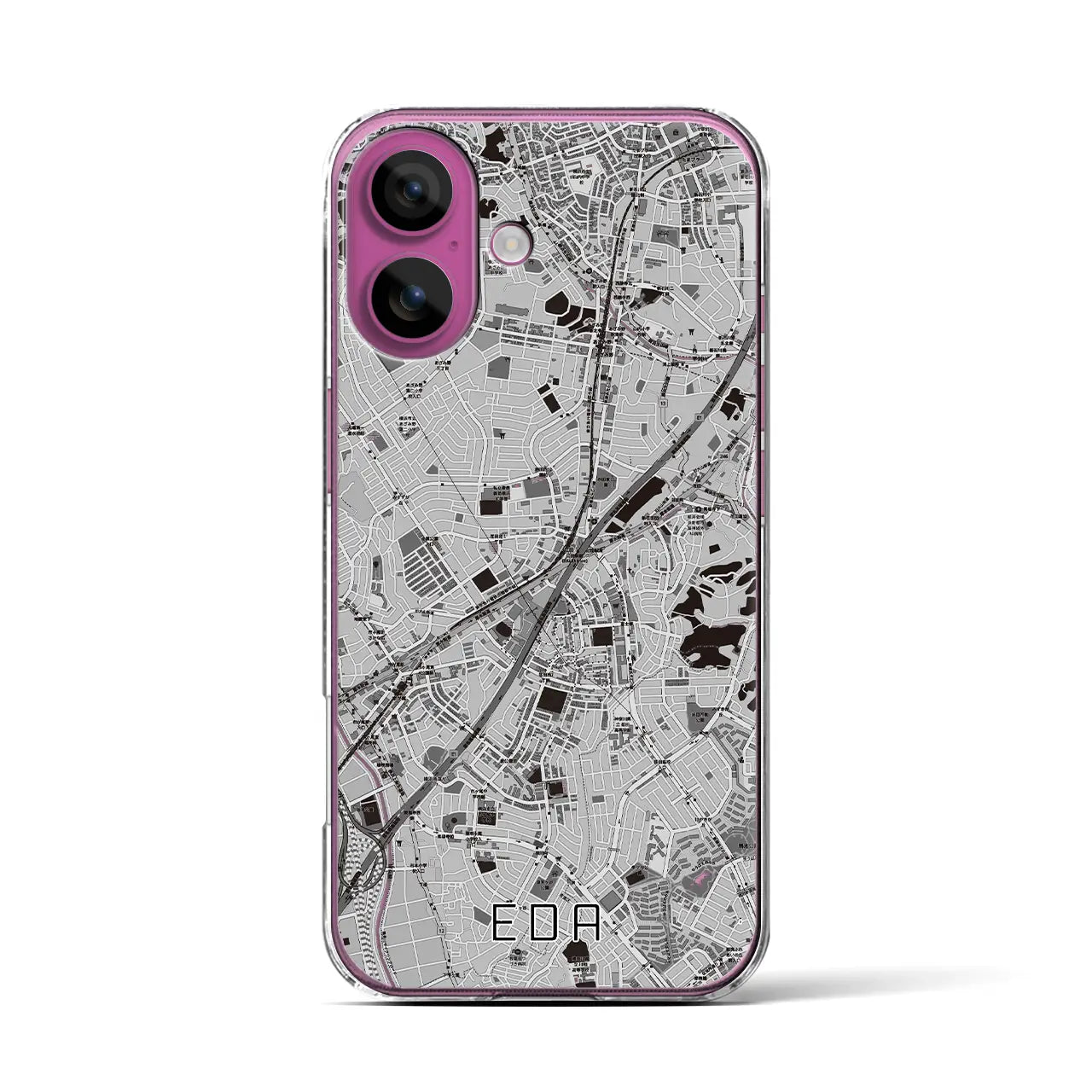 【江田(神奈川県)】地図柄iPhoneケース(クリアタイプ)