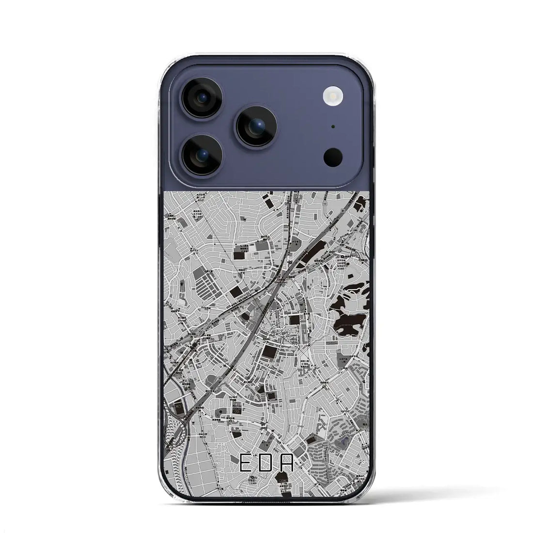 【江田(神奈川県)】地図柄iPhoneケース(クリアタイプ)