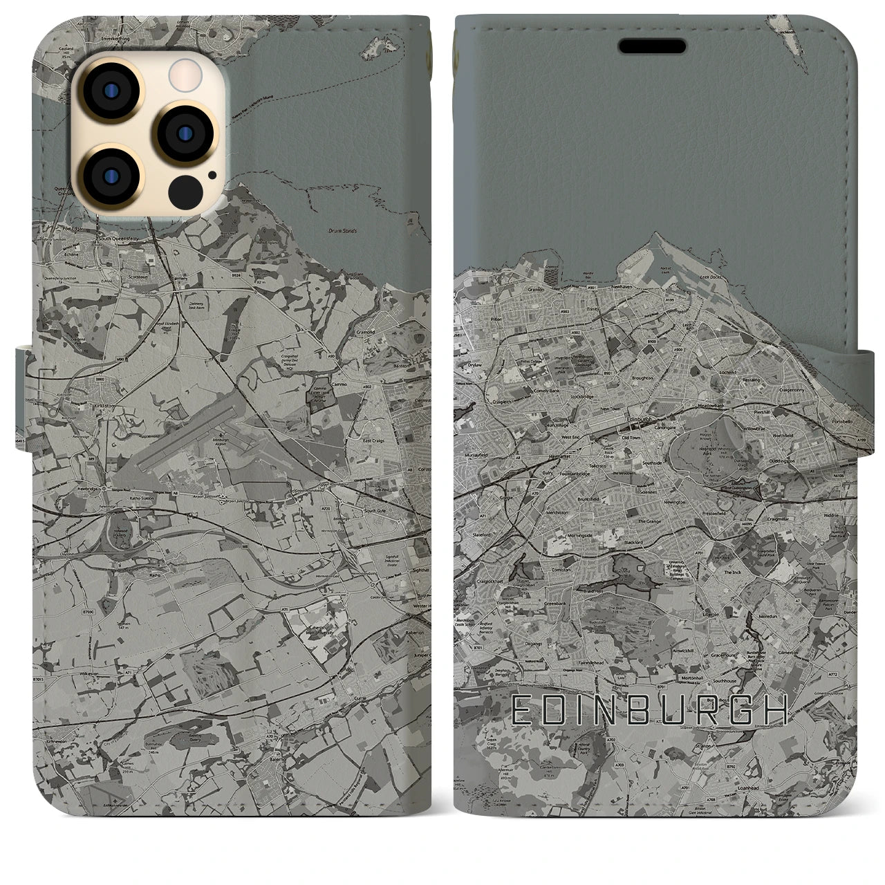 【エディンバラ(イギリス)】地図柄iPhoneケース(手帳タイプ)