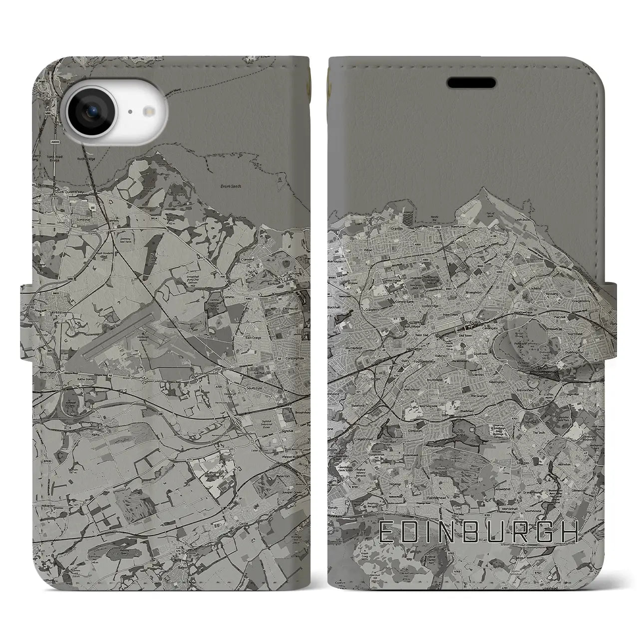 【エディンバラ(イギリス)】地図柄iPhoneケース(手帳タイプ)