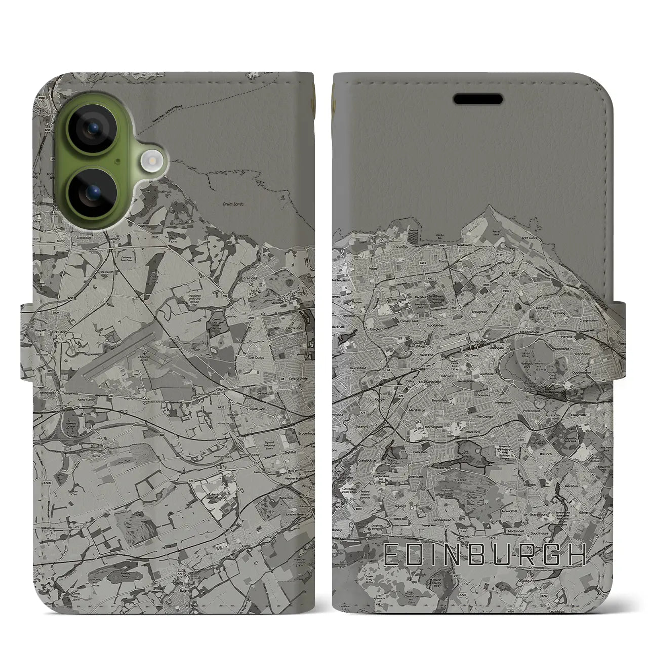 【エディンバラ(イギリス)】地図柄iPhoneケース(手帳タイプ)