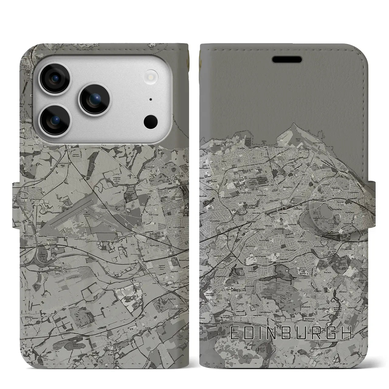 【エディンバラ(イギリス)】地図柄iPhoneケース(手帳タイプ)