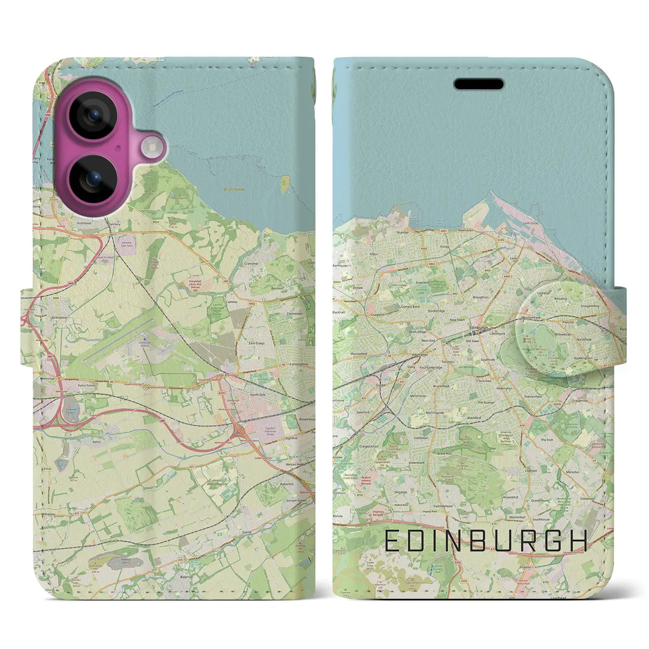 【エディンバラ(イギリス)】地図柄iPhoneケース(手帳タイプ)ナチュラル・iPhone 16 Pro 用