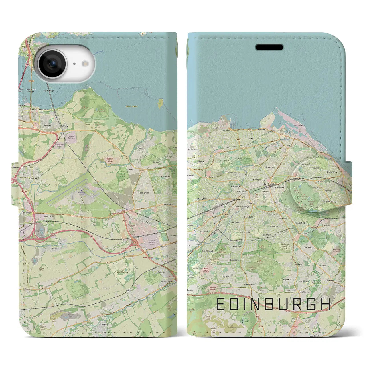 【エディンバラ(イギリス)】地図柄iPhoneケース(手帳タイプ)