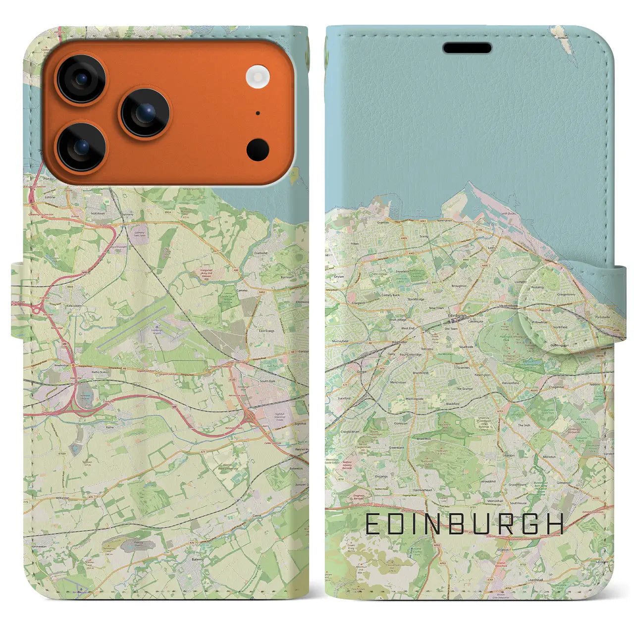 【エディンバラ(イギリス)】地図柄iPhoneケース(手帳タイプ)