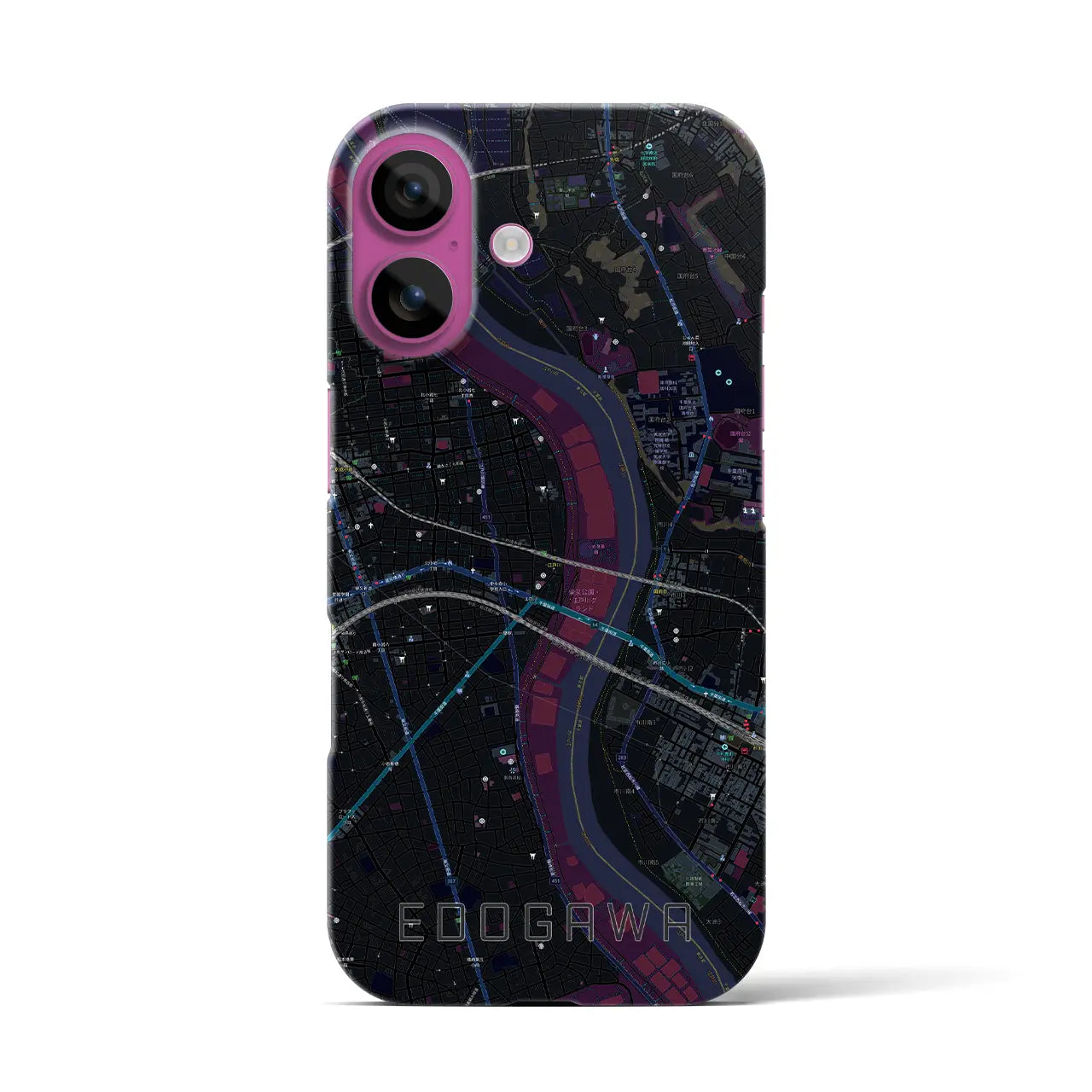 【江戸川(東京都)】地図柄iPhoneケース(バックカバータイプ)