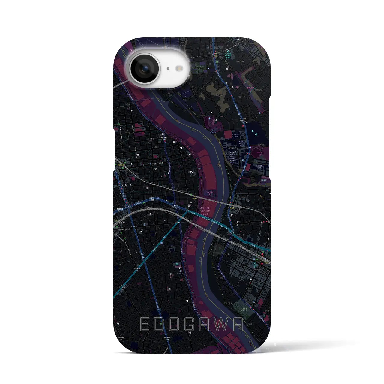 【江戸川(東京都)】地図柄iPhoneケース(バックカバータイプ)
