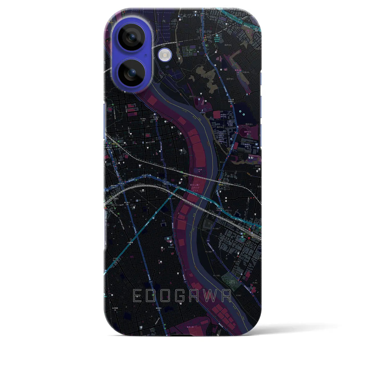 【江戸川(東京都)】地図柄iPhoneケース(バックカバータイプ)