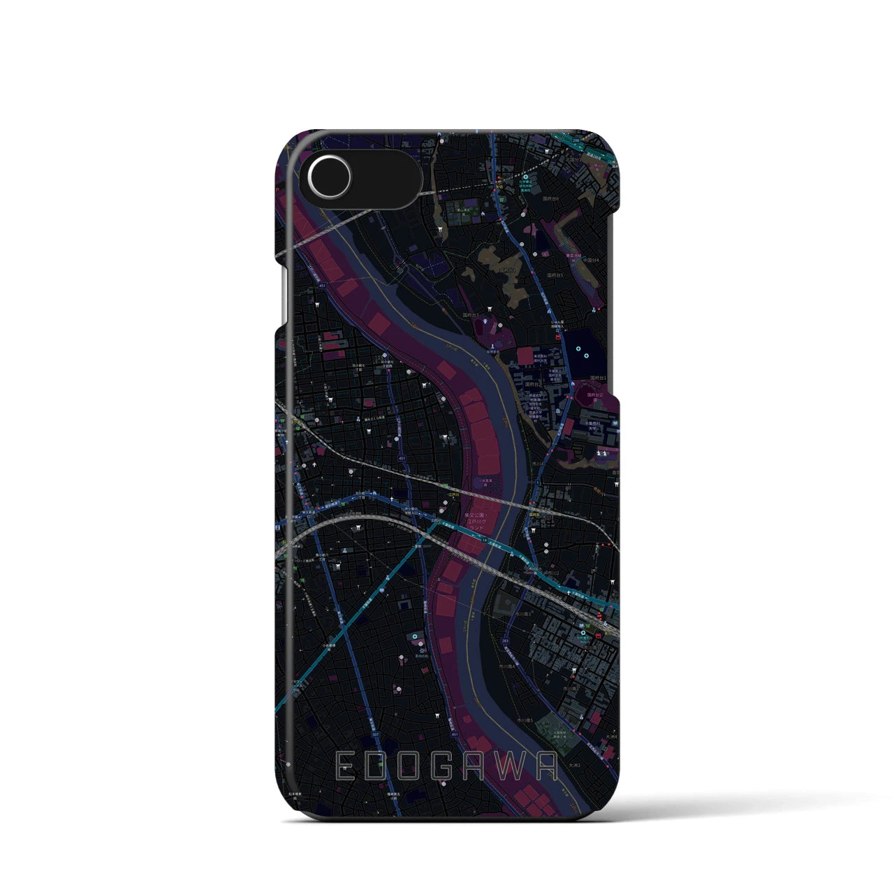 【江戸川(東京都)】地図柄iPhoneケース(バックカバータイプ)