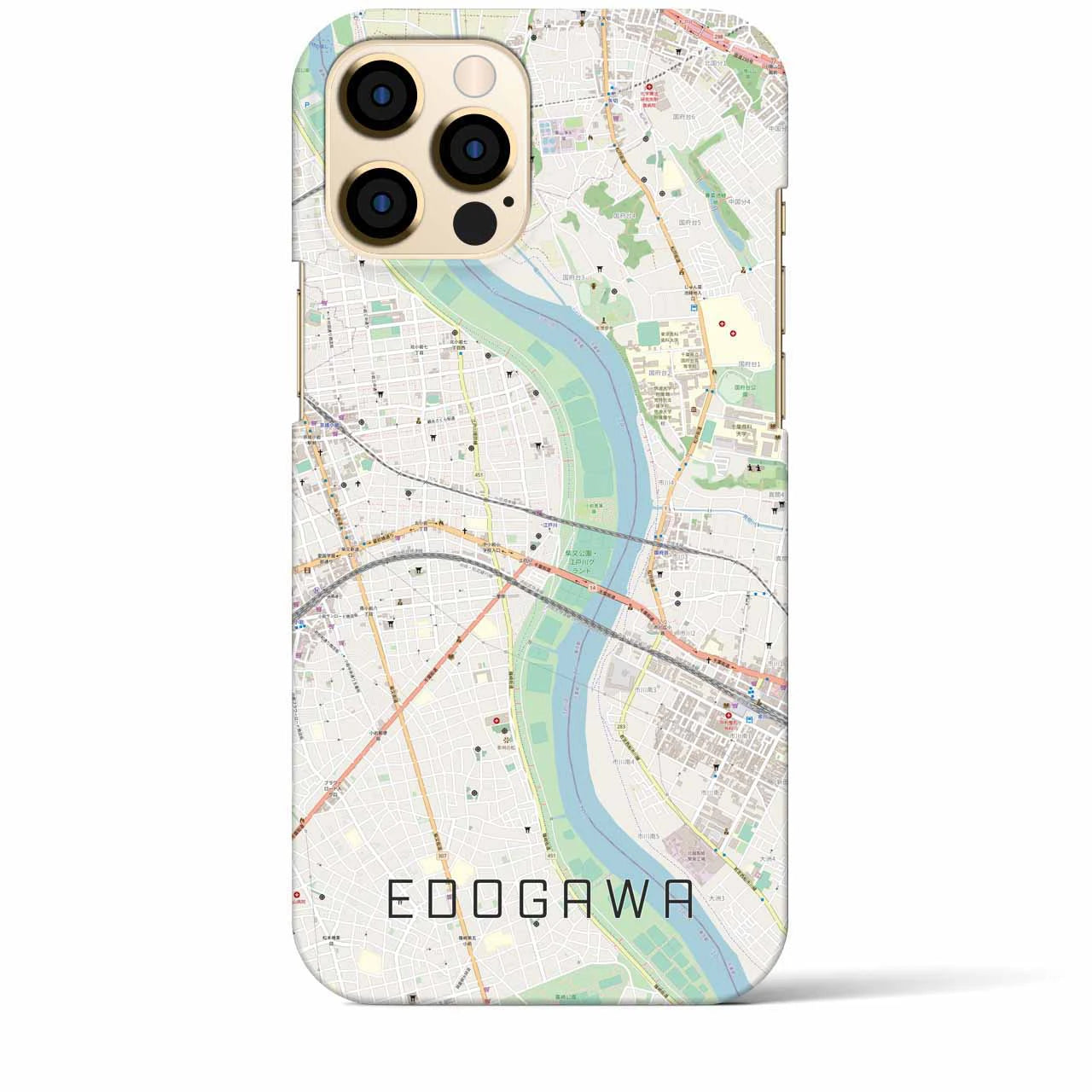 【江戸川(東京都)】地図柄iPhoneケース(バックカバータイプ)