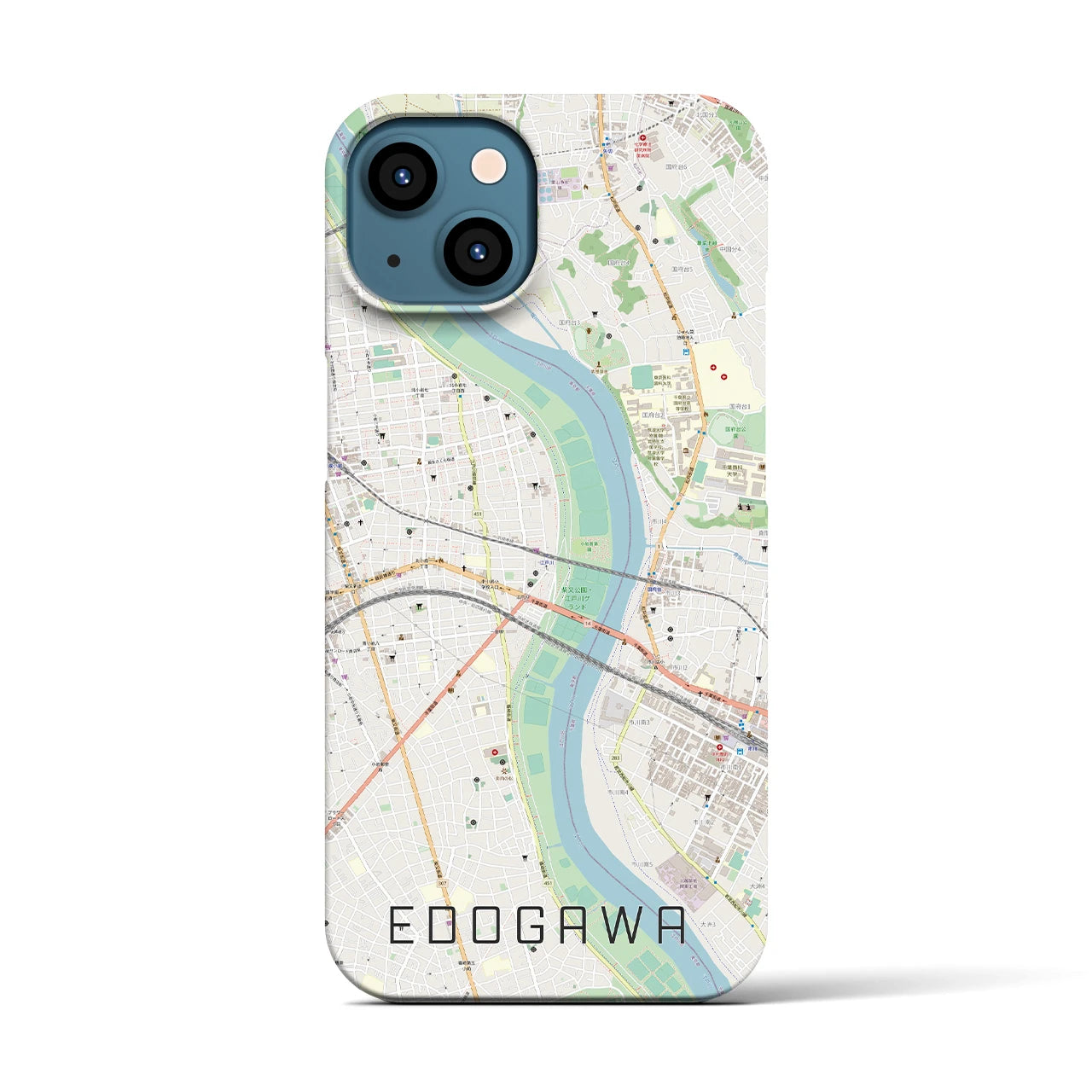【江戸川(東京都)】地図柄iPhoneケース(バックカバータイプ)