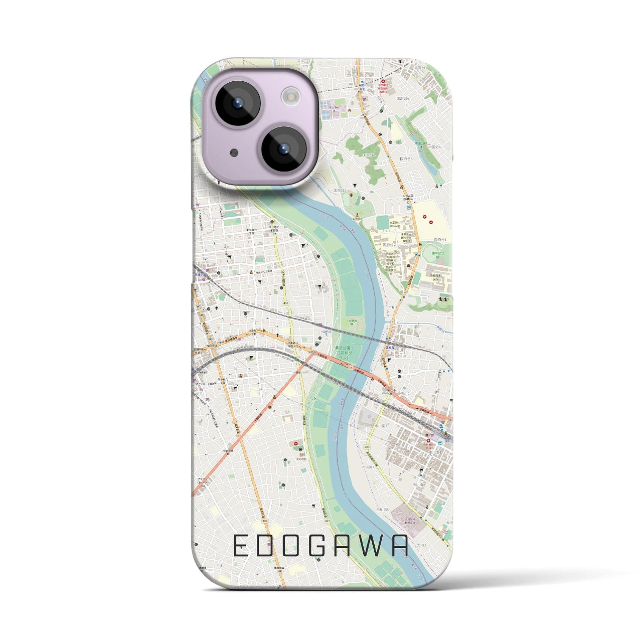 【江戸川(東京都)】地図柄iPhoneケース(バックカバータイプ)