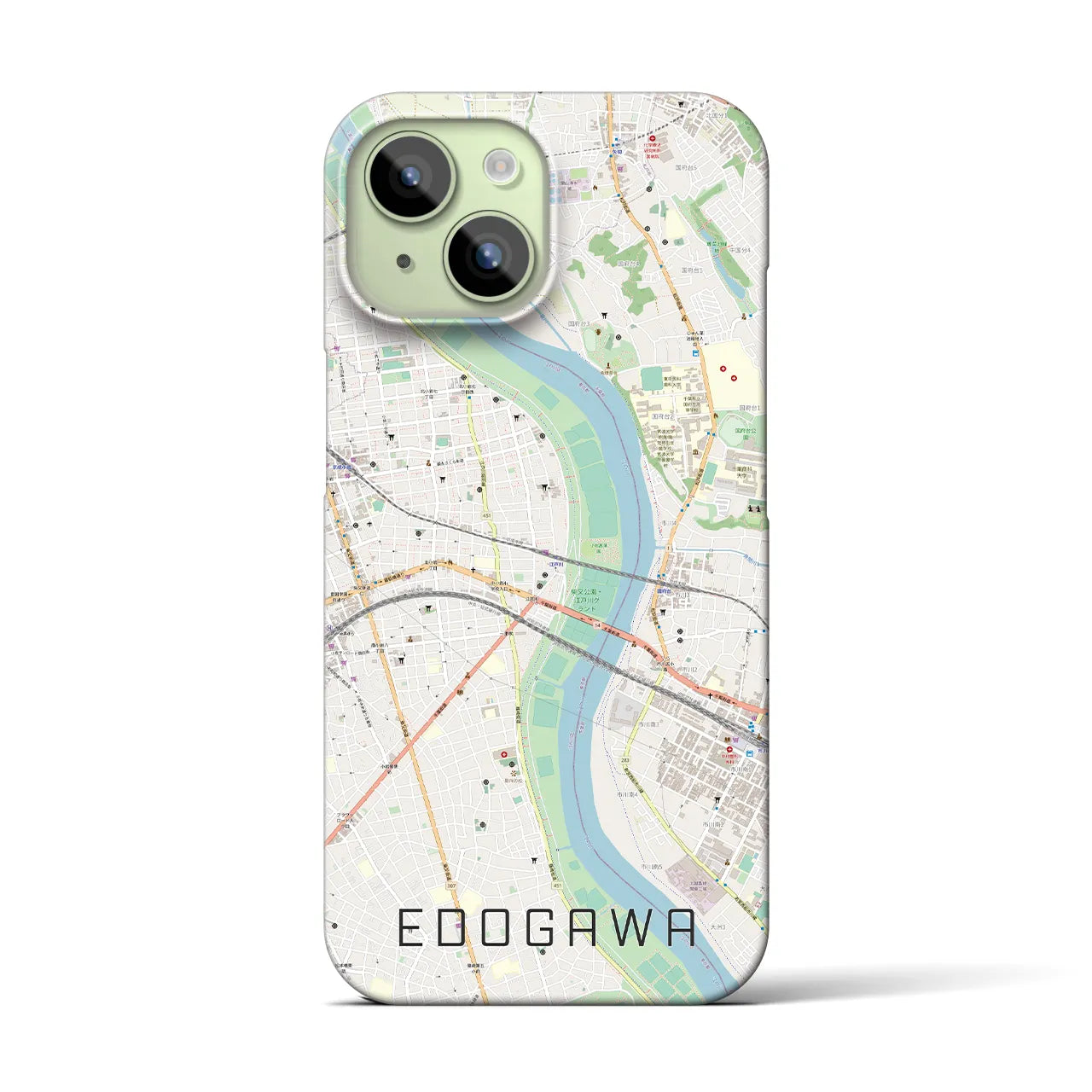 【江戸川(東京都)】地図柄iPhoneケース(バックカバータイプ)