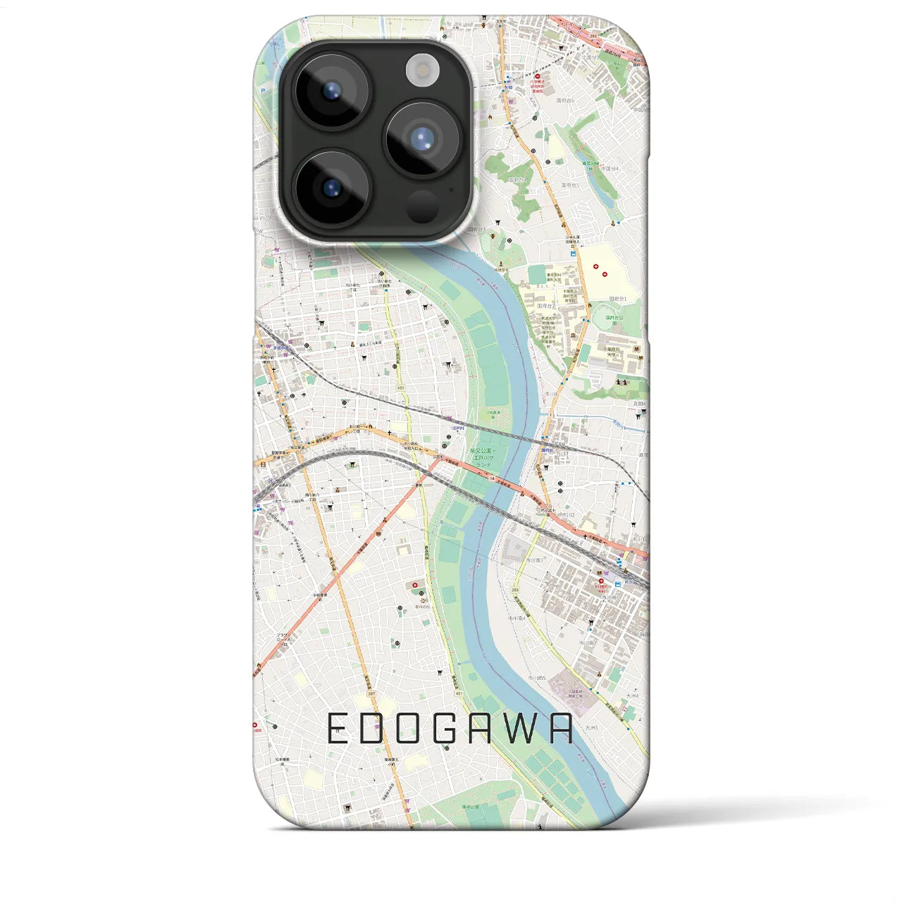 【江戸川(東京都)】地図柄iPhoneケース(バックカバータイプ)