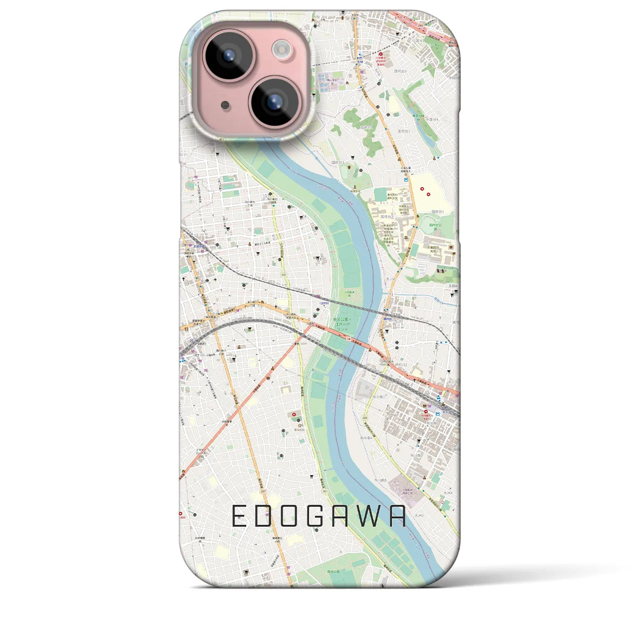 【江戸川(東京都)】地図柄iPhoneケース(バックカバータイプ)