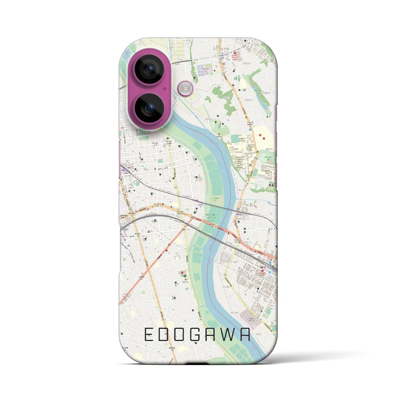 【江戸川(東京都)】地図柄iPhoneケース(バックカバータイプ)