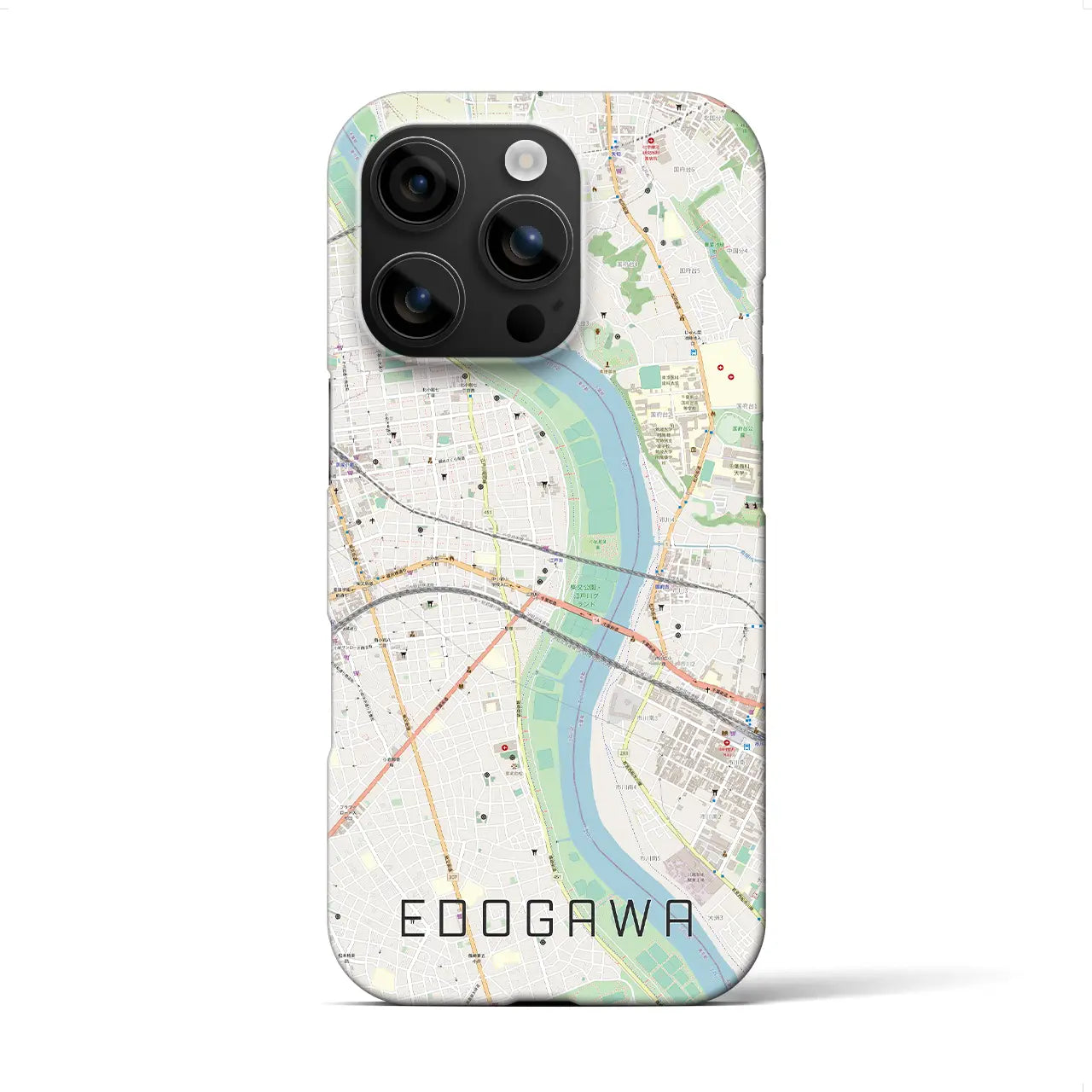 【江戸川(東京都)】地図柄iPhoneケース(バックカバータイプ)