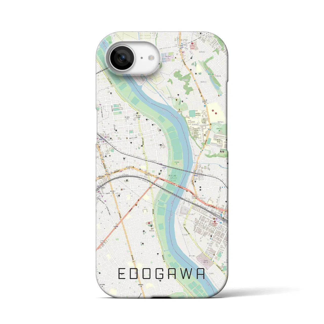 【江戸川(東京都)】地図柄iPhoneケース(バックカバータイプ)