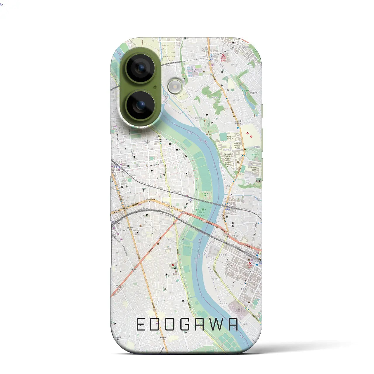 【江戸川(東京都)】地図柄iPhoneケース(バックカバータイプ)