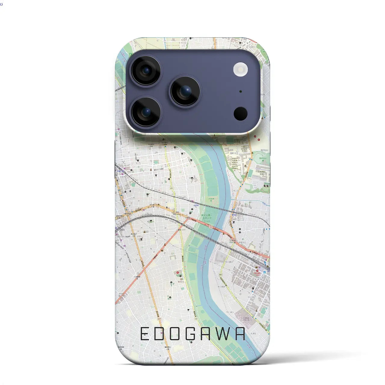 【江戸川(東京都)】地図柄iPhoneケース(バックカバータイプ)ブラック・iPhone 17 Pro Max 用