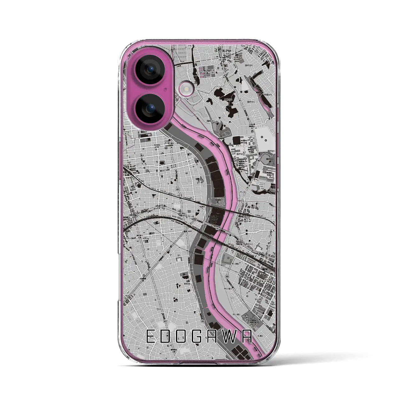 【江戸川(東京都)】地図柄iPhoneケース(クリアタイプ)