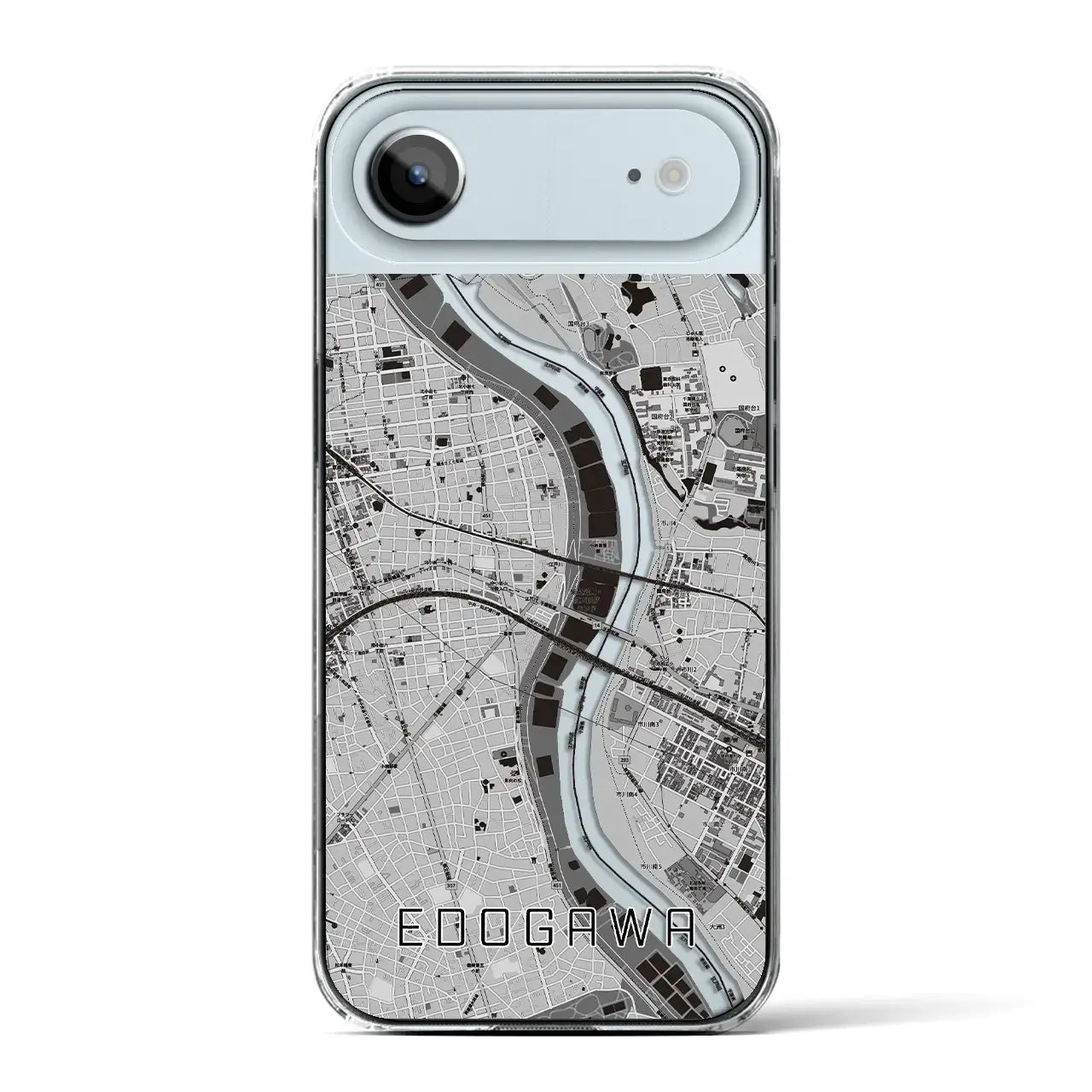 【江戸川(東京都)】地図柄iPhoneケース(クリアタイプ)モノトーン・iPhone 17 Pro Max 用