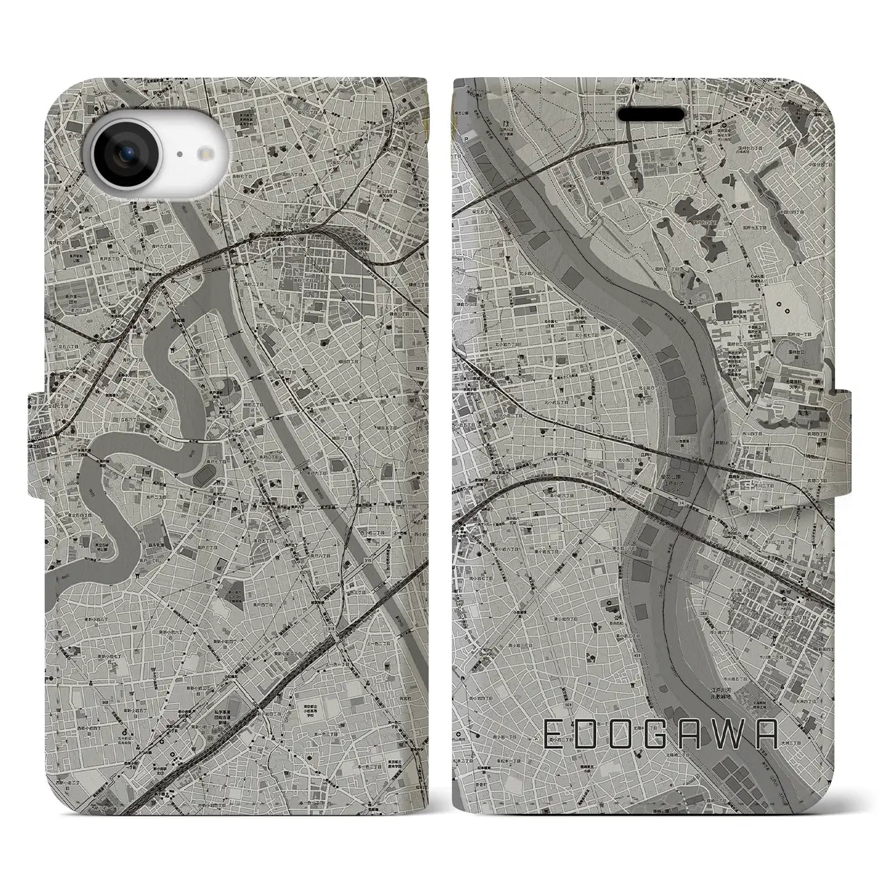 【江戸川(東京都)】地図柄iPhoneケース(手帳タイプ)