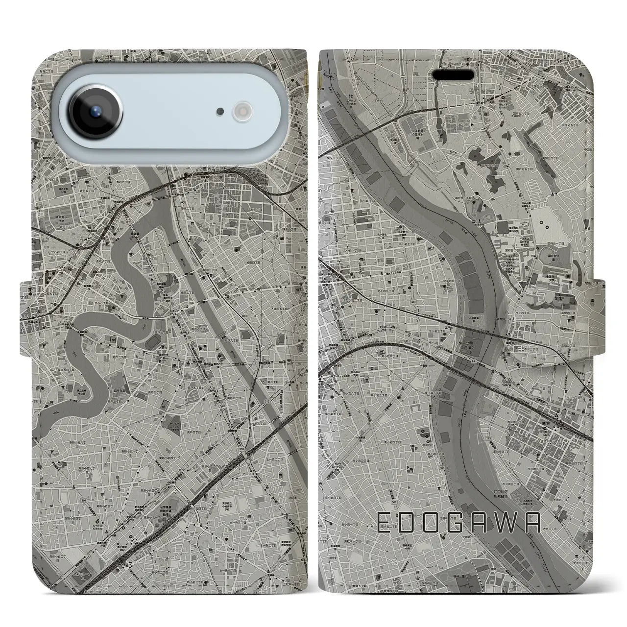 【江戸川(東京都)】地図柄iPhoneケース(手帳タイプ)