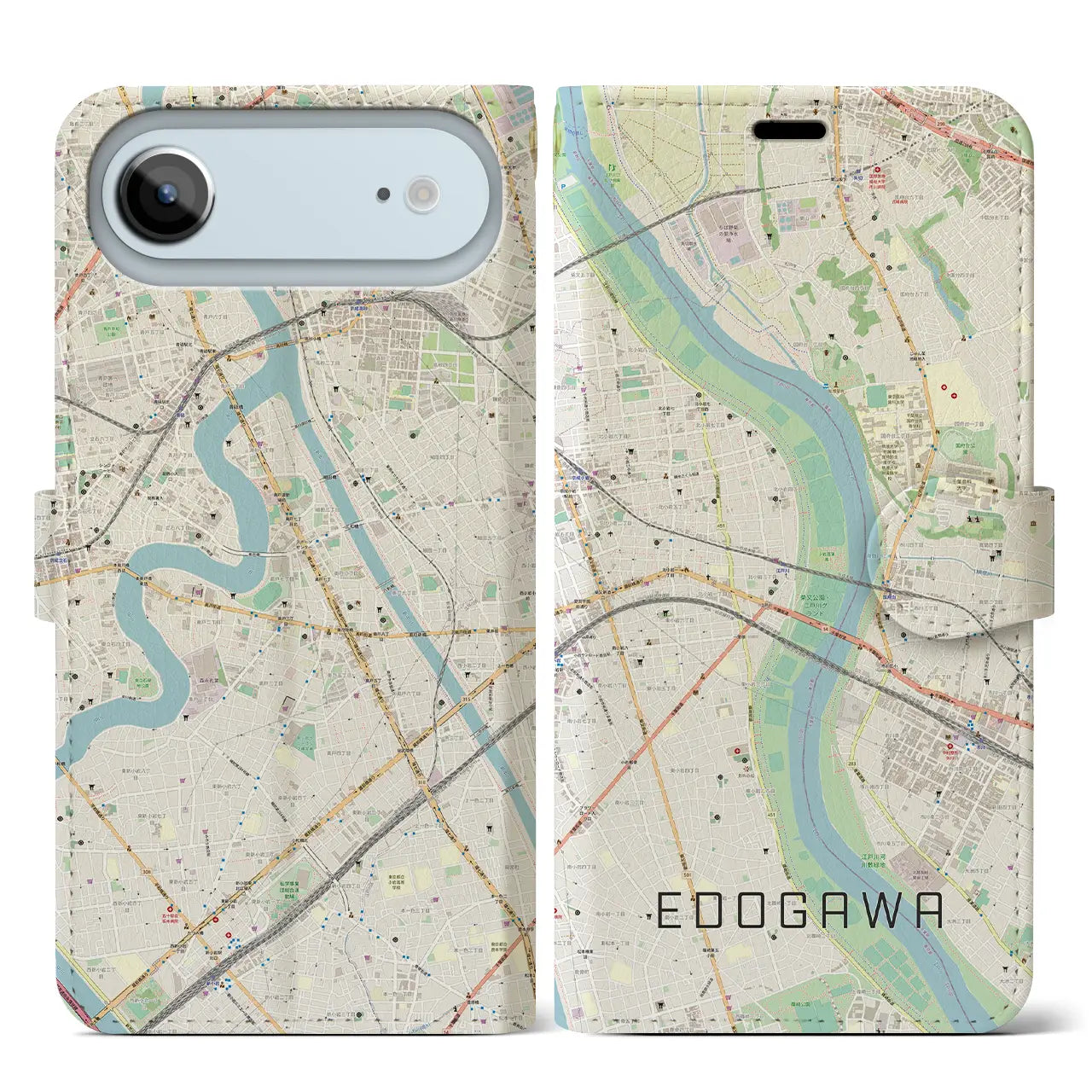 【江戸川(東京都)】地図柄iPhoneケース(手帳タイプ)