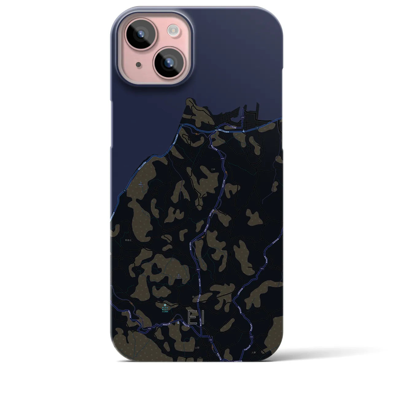 【江井(兵庫県)】地図柄iPhoneケース(バックカバータイプ)