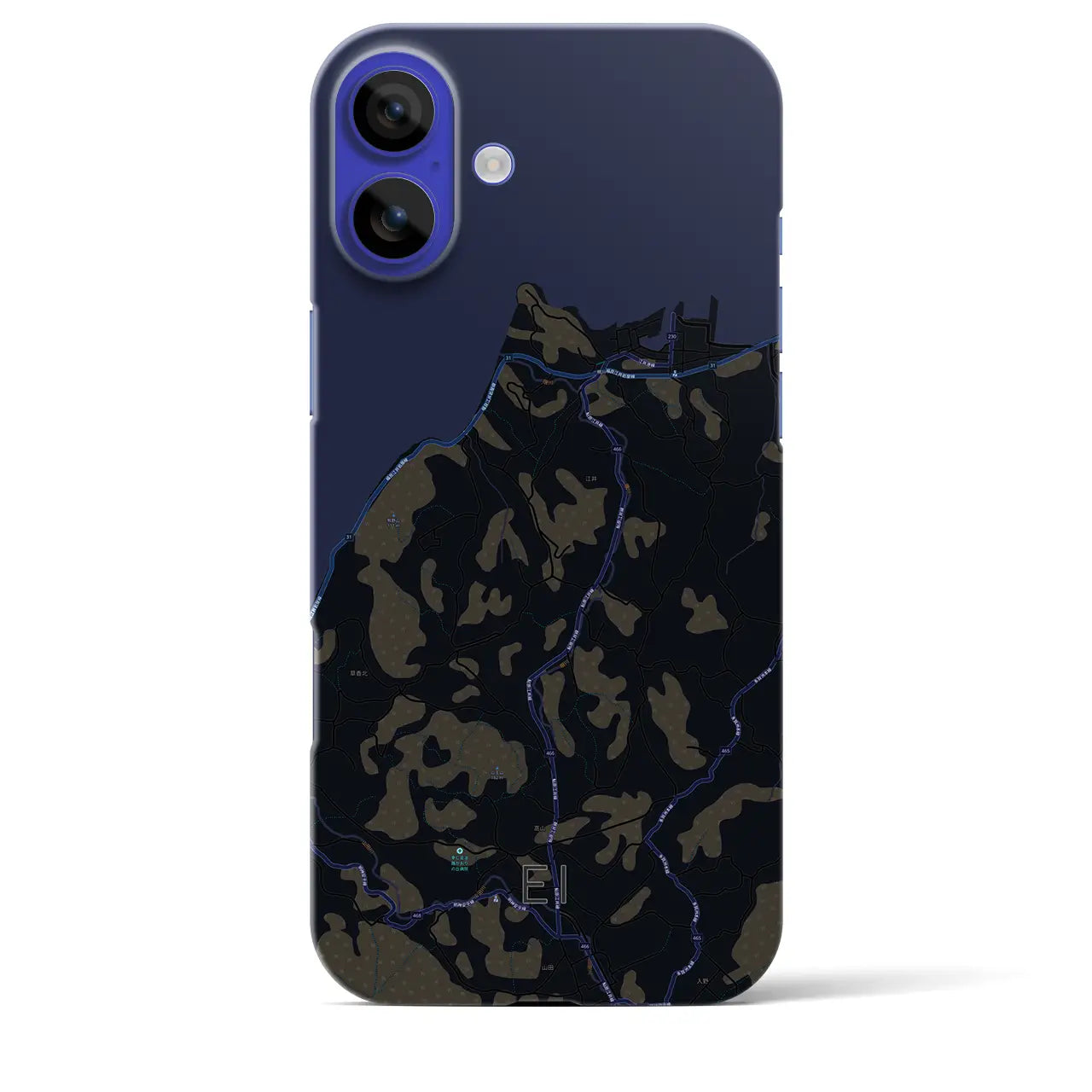 【江井(兵庫県)】地図柄iPhoneケース(バックカバータイプ)