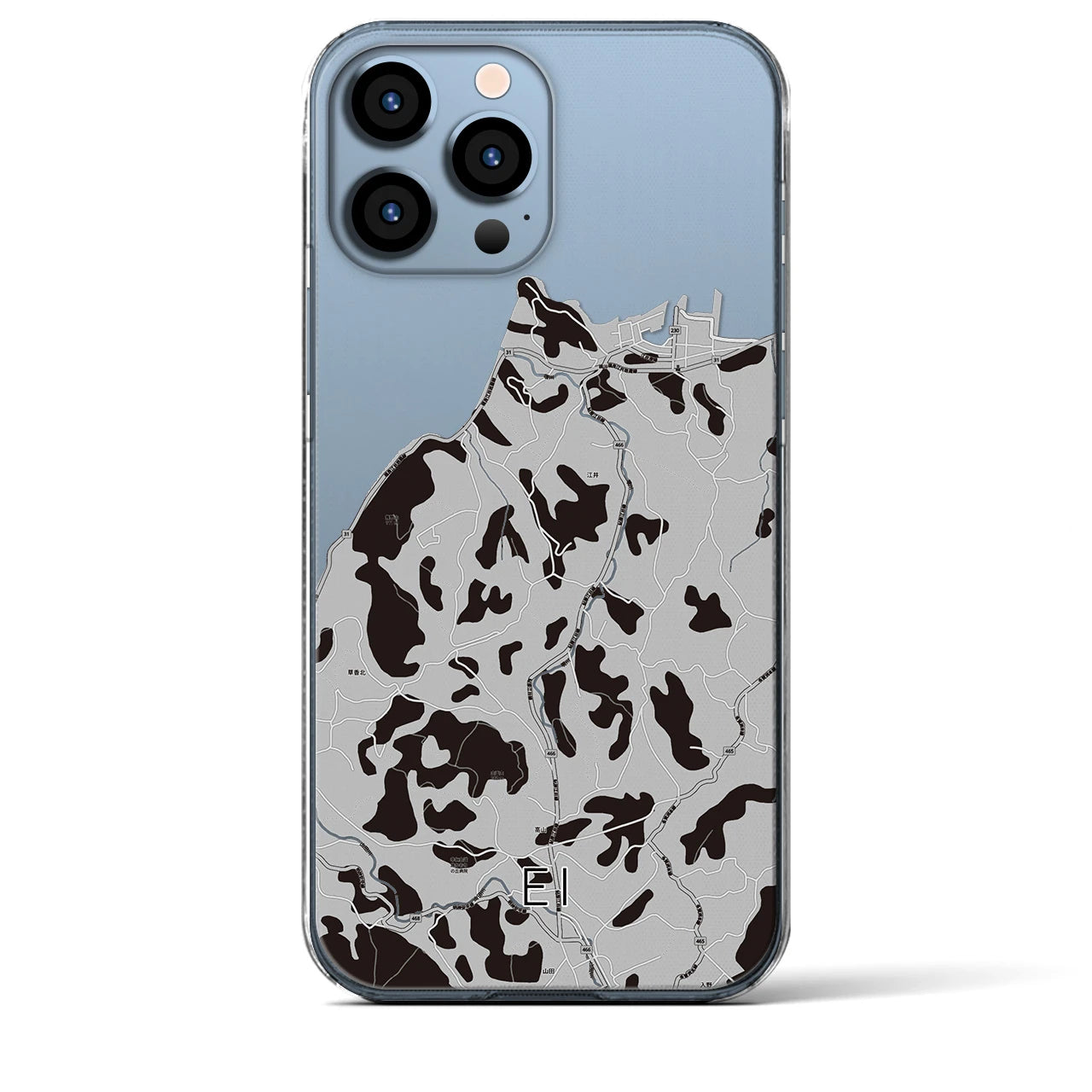 【江井(兵庫県)】地図柄iPhoneケース(クリアタイプ)