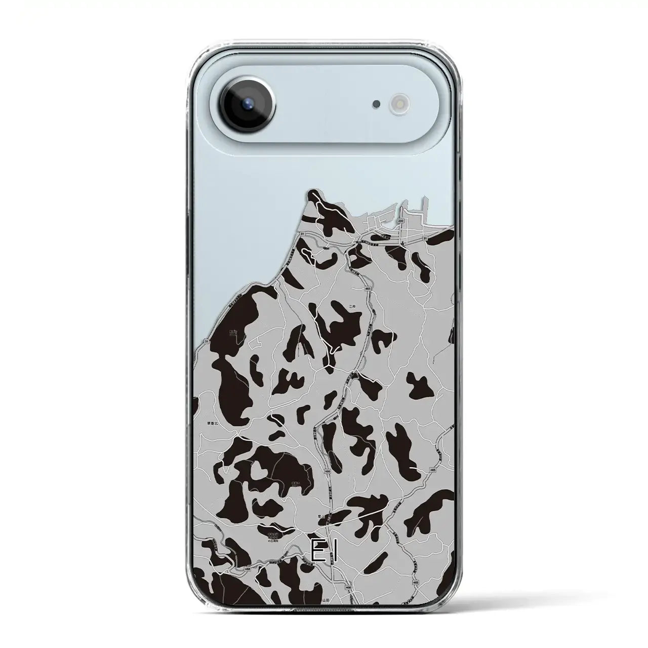 【江井(兵庫県)】地図柄iPhoneケース(クリアタイプ)モノトーン・iPhone 17 Pro Max 用