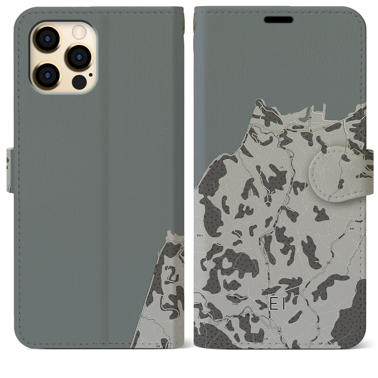 【江井(兵庫県)】地図柄iPhoneケース(手帳タイプ)