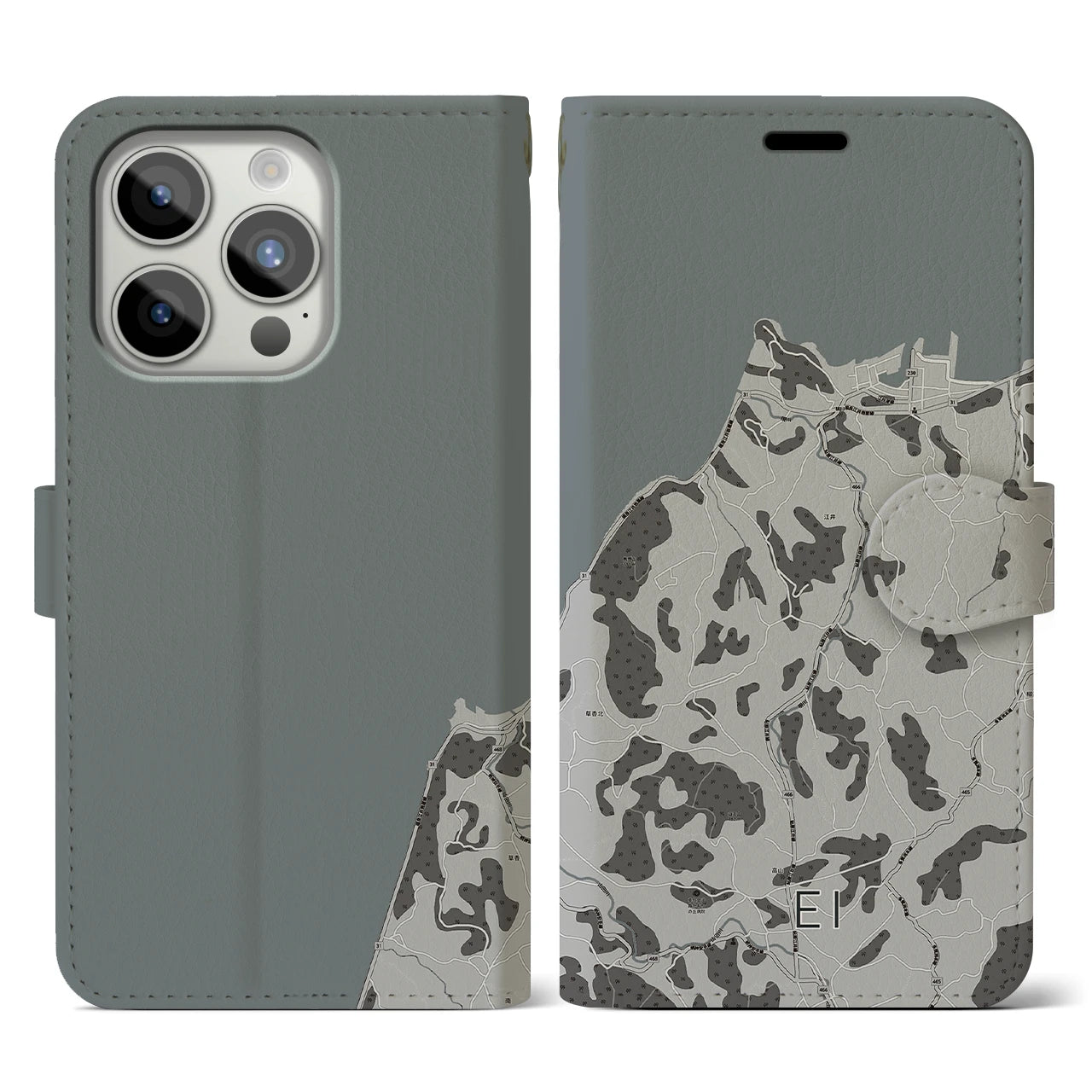 【江井(兵庫県)】地図柄iPhoneケース(手帳タイプ)