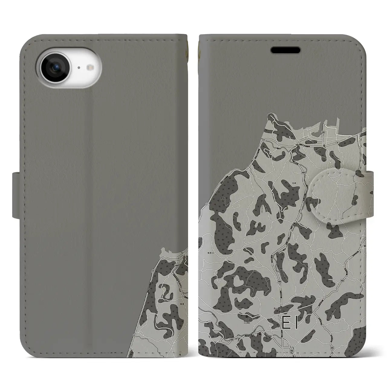 【江井(兵庫県)】地図柄iPhoneケース(手帳タイプ)