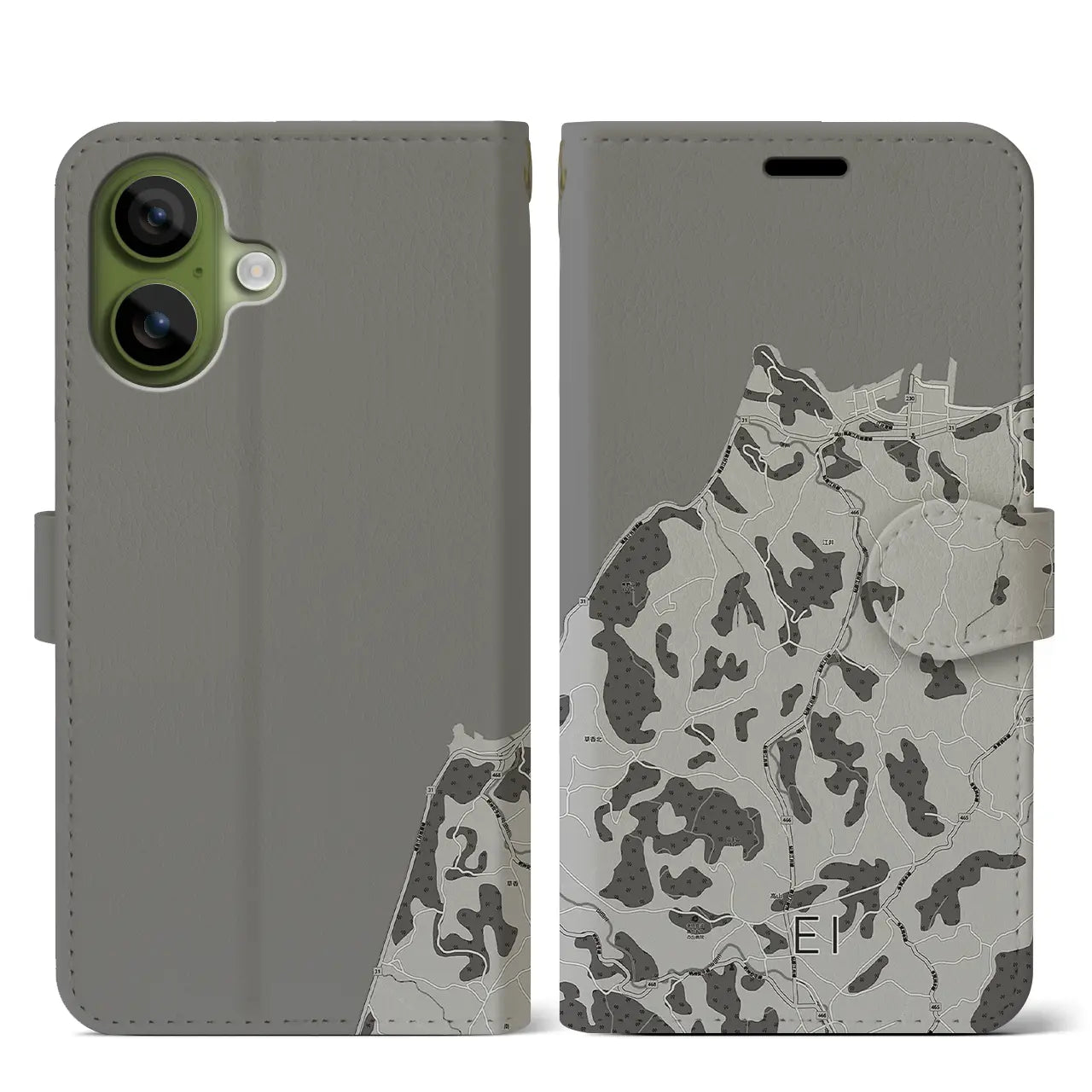 【江井(兵庫県)】地図柄iPhoneケース(手帳タイプ)