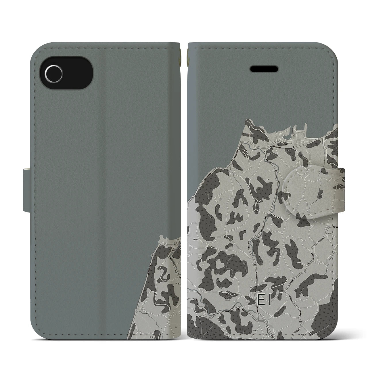 【江井(兵庫県)】地図柄iPhoneケース(手帳タイプ)