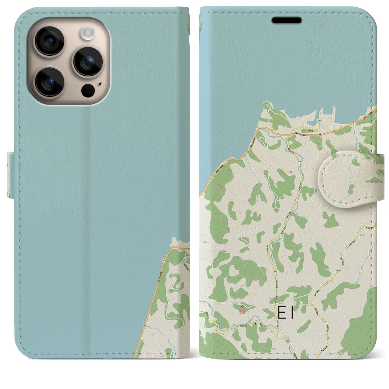 【江井(兵庫県)】地図柄iPhoneケース(手帳タイプ)ナチュラル・iPhone 16 Plus 用