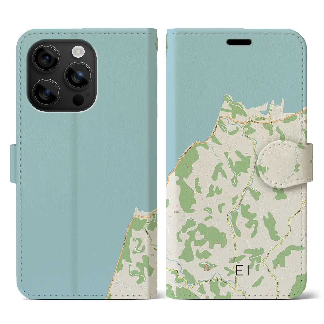【江井(兵庫県)】地図柄iPhoneケース(手帳タイプ)ナチュラル・iPhone 16 用